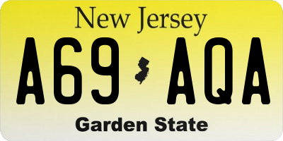 NJ license plate A69AQA