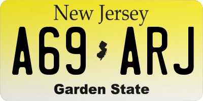 NJ license plate A69ARJ