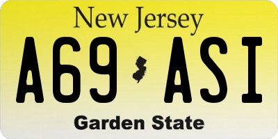 NJ license plate A69ASI