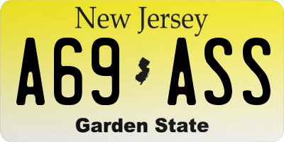 NJ license plate A69ASS