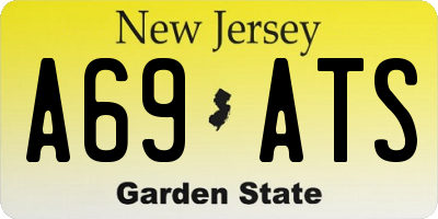 NJ license plate A69ATS