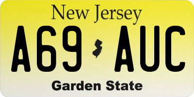 NJ license plate A69AUC