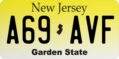 NJ license plate A69AVF
