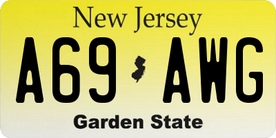 NJ license plate A69AWG