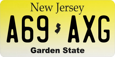 NJ license plate A69AXG