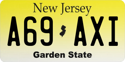 NJ license plate A69AXI