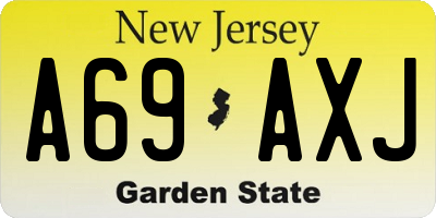NJ license plate A69AXJ