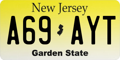 NJ license plate A69AYT