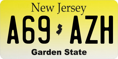 NJ license plate A69AZH