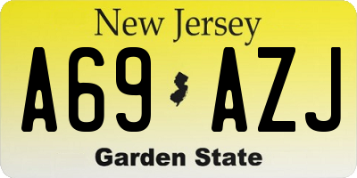 NJ license plate A69AZJ