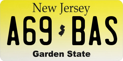 NJ license plate A69BAS