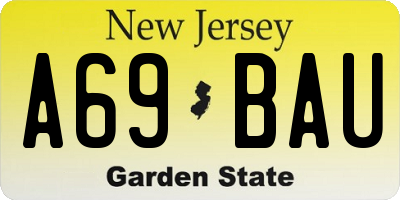 NJ license plate A69BAU