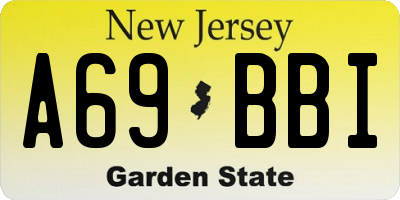 NJ license plate A69BBI