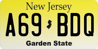 NJ license plate A69BDQ
