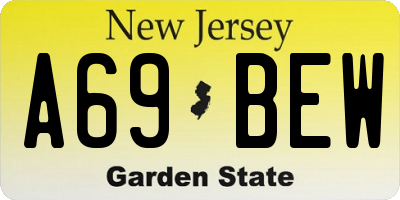 NJ license plate A69BEW
