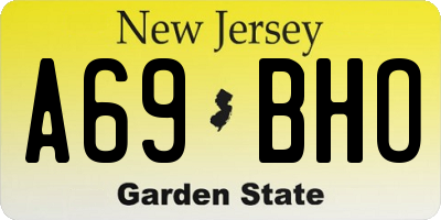 NJ license plate A69BHO