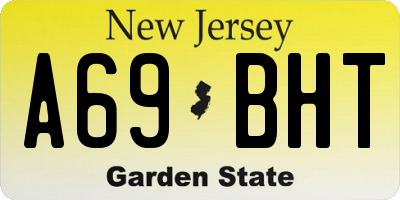 NJ license plate A69BHT