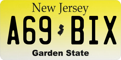 NJ license plate A69BIX