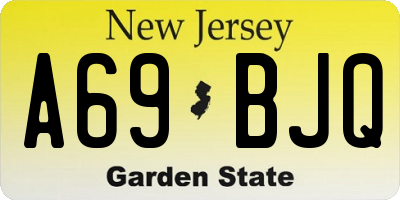 NJ license plate A69BJQ
