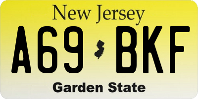 NJ license plate A69BKF