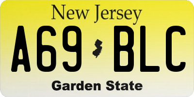 NJ license plate A69BLC