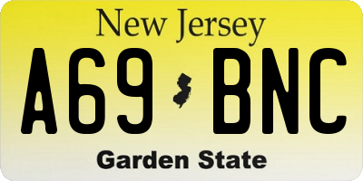 NJ license plate A69BNC