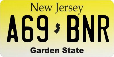 NJ license plate A69BNR