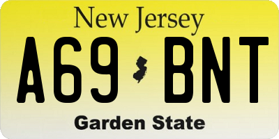 NJ license plate A69BNT