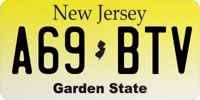 NJ license plate A69BTV