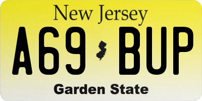 NJ license plate A69BUP