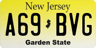 NJ license plate A69BVG