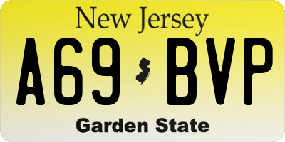 NJ license plate A69BVP