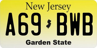 NJ license plate A69BWB