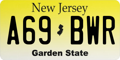 NJ license plate A69BWR