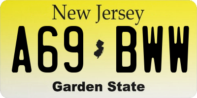 NJ license plate A69BWW