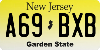 NJ license plate A69BXB