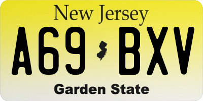 NJ license plate A69BXV