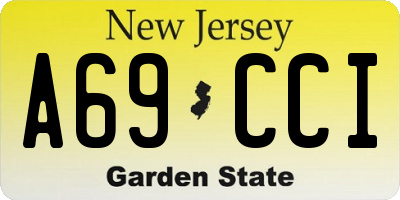 NJ license plate A69CCI