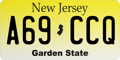 NJ license plate A69CCQ