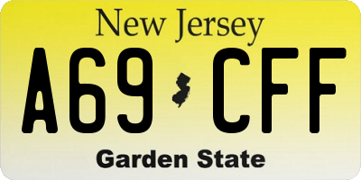 NJ license plate A69CFF