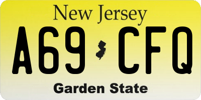 NJ license plate A69CFQ