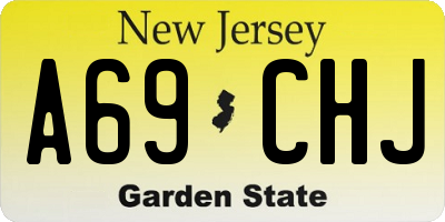 NJ license plate A69CHJ