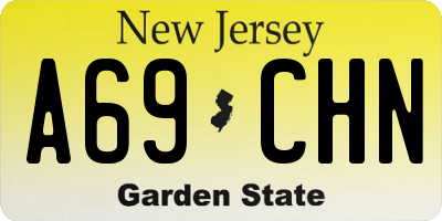 NJ license plate A69CHN
