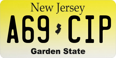 NJ license plate A69CIP