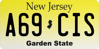 NJ license plate A69CIS