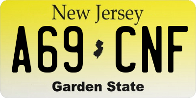 NJ license plate A69CNF