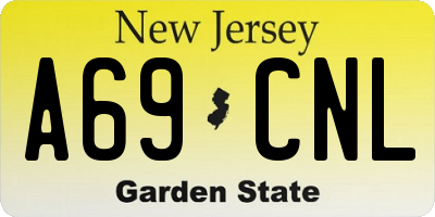 NJ license plate A69CNL