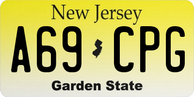 NJ license plate A69CPG