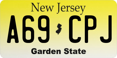 NJ license plate A69CPJ