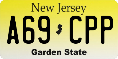 NJ license plate A69CPP